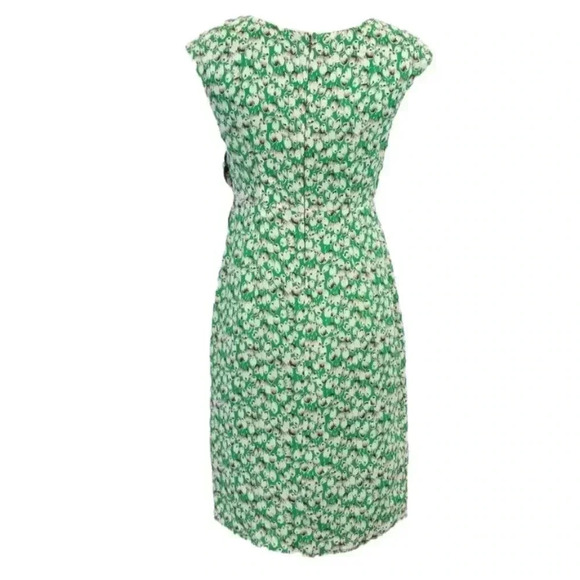 {Anthropologie} Moulinette Soeurs Green Silk Undercurrent Tulip Print Dress - Picture 4 of 14